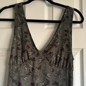 Social Collision Skelton/Floral V-Neck Dress